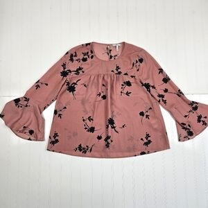 Joie Awilda Cameo Blush bell sleeve blouse